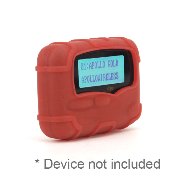 gloveOne Apollo Gold 929 Pager, HealthCare Grade Ruggedized Silicone Case, RED