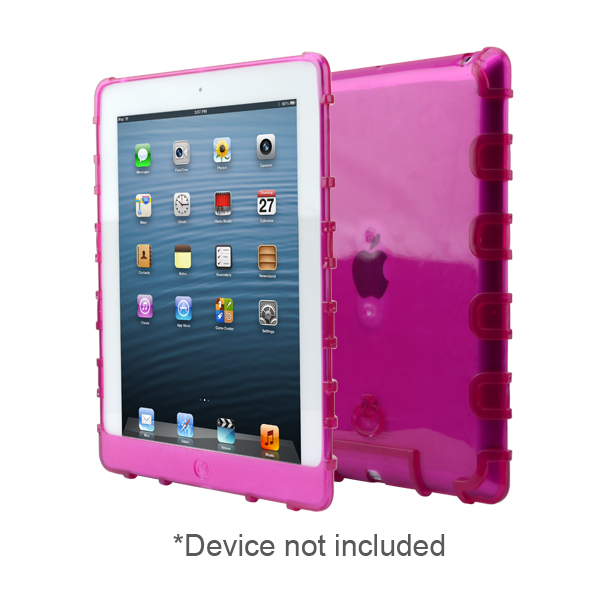 gloveOne Ruggedized Air-Cushion-Corner HealthCare Grade TPU Case, access Universal Clip System for Apple iPad 4, Pink