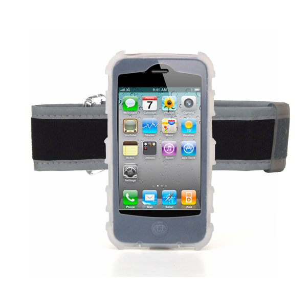 gloveOne iPhone 4G Silicone Case fits iPhone 4 Outdoor Pack w/ Universal Armband and Belt Clip, ICECLEAR