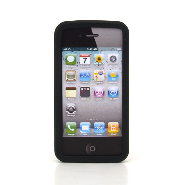 gloveOne iPhone 4G Full Open Silicone Case fits iPhone 4, CLASSIC PACK, BLACK