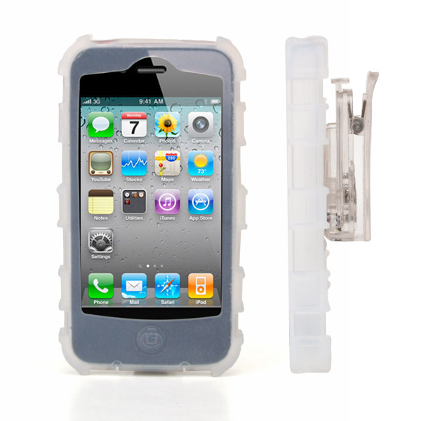 gloveOne iPhone 4G Silicone Case fits iPhone 4; Universal Belt Clip, ICECLEAR