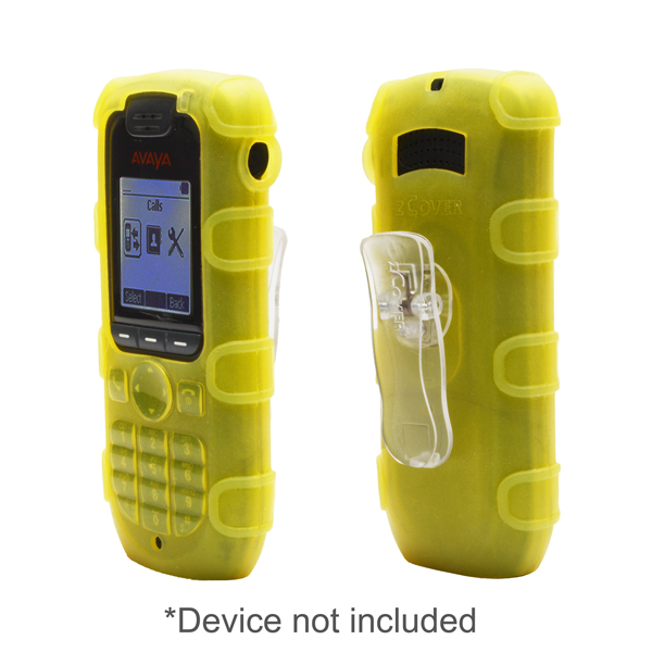 zCover Dock-in-Case AS41AH fits ASCOM d41, Avaya 3720 Handset, Ruggedized Healthcare Grade Silicone Case w/ Fixed Low Profile Belt Clip, YELLOW