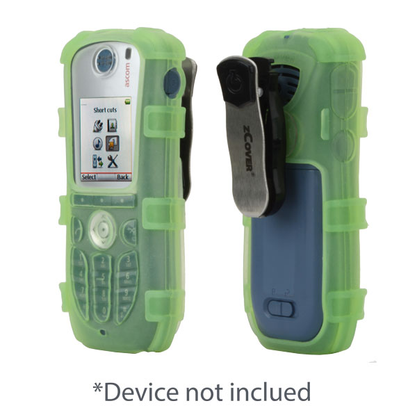 zCover Dock-in-Case Ruggedized HealthCare Grade Silicone Case w/Universal Metal Belt Clip fits Ascom d62/i62 DECT Handset, GREEN [Replacement of AS62AHNG]