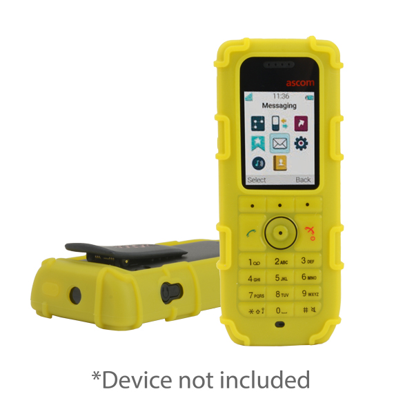 zCover gloveOne Ruggedized HealthCare Grade Silicone Case ONLY fits Ascom d63/i63, Avaya 3735 & Mitel 5634 Handset (Compatible with IR Feature), Solid Color with Printed Keypad, YELLOW