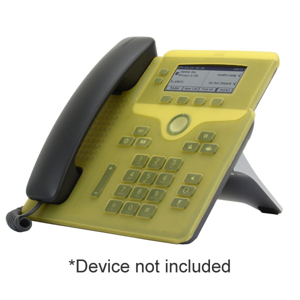 zCover gloveOne HealthCare Grade Silicone Desktop Phone Base Cover for Cisco Unified IP Phone 7821G, YELLOW