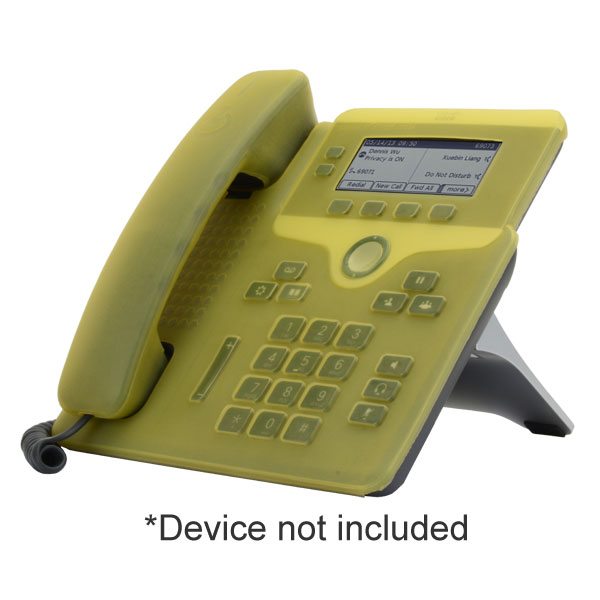 zCover gloveOne HealthCare Grade Silicone Desktop Phone Base & Handset Cover for Cisco Unified IP Phone 7821G, YELLOW
