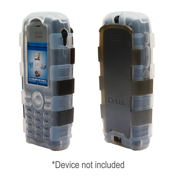 BackOpen Silicone Case w/Back Clam Shell fits Cisco 7925G/7925G-EX, Dock-in-Case, CLEAR