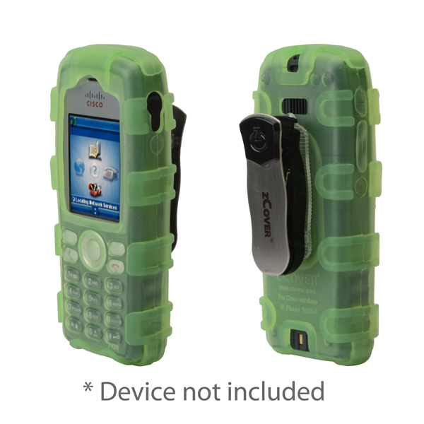 Rugg Silicone Case w/ Metal Belt Clip fits Cisco 7925G/7925G-EX, Dock-in-Case, GREEN [Replacement of CI925HGN]