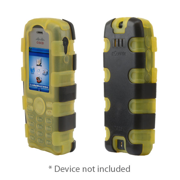 zCover Dock-in-Case CI925HV fits Cisco 7925G/7925G-EX Unified Wireless IP Phone, Ruggedized Full Protection Healthcare Grade Silicone Case w/ Back Clamshell, YELLOW