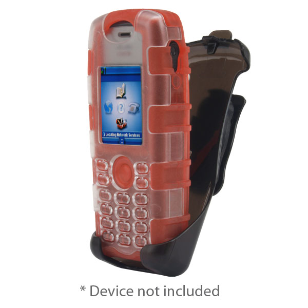 Back Open Silicone Case w/Front Clamshell & Universal Holster Clip fits Cisco 7925G/7925G-EX,Dock-in-Case, RED