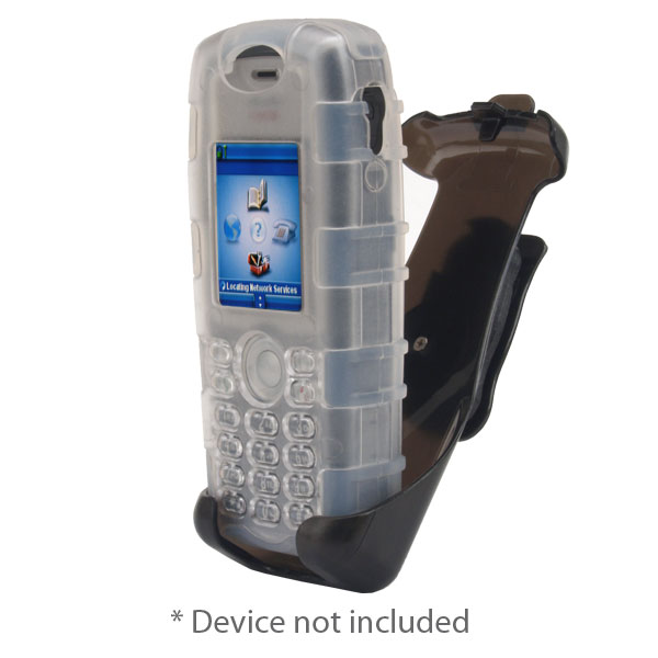 Back Open Silicone Case w/Front Clamshell & Universal Holster Clip fits Cisco 7925G/7925G-EX,Dock-in-Case, CLEAR