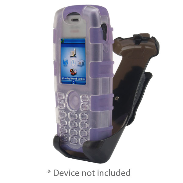 Back Open Silicone Case w/Front Clamshell & Universal Holster Clip fits Cisco 7925G/7925G-EX,Dock-in-Case, PURPLE