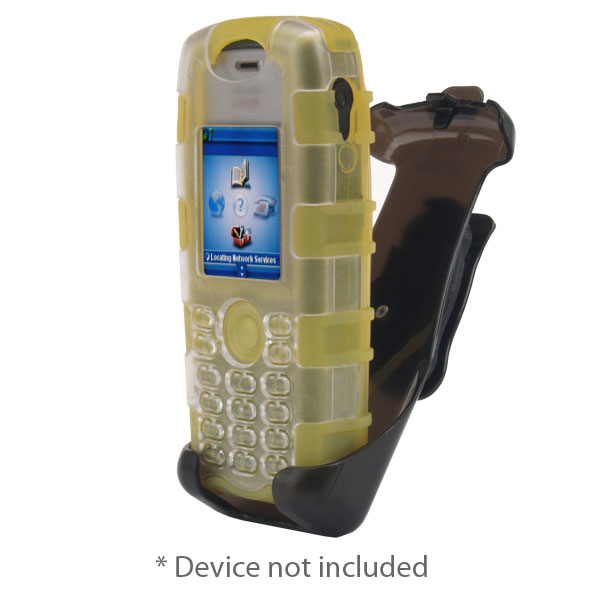 Back Open Silicone Case w/Front Clamshell & Universal Holster Clip fits Cisco 7925G/7925G-EX,Dock-in-Case, YELLOW