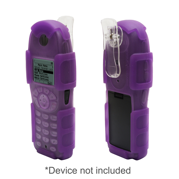zCover gloveOne Ruggedized Back Open HealthCare Grade Silicone Case w/Fixed Low Profile Belt Clip fits Spectralink 8030, Nortel WLAN 6140, Avaya 3645/6140 & Alcatel 610 Wireless IP Phone, PURPLE