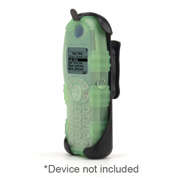 Rugg Healthcare Grade Back Open Silicone Case fits Spectralink 8020/6020, Avaya 3641/6120, Nortel WLAN 6120 & Alcatel 310 Wireless IP Phone w/Holster & Universal Belt Clip, GREEN