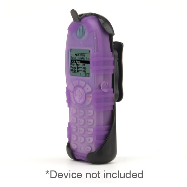 Rugg Healthcare Grade Back Open Silicone Case fits Spectralink 8020/6020, Avaya 3641/6120, Nortel WLAN 6120 & Alcatel 310 Wireless IP Phone w/Holster & Universal Belt Clip, PURPLE