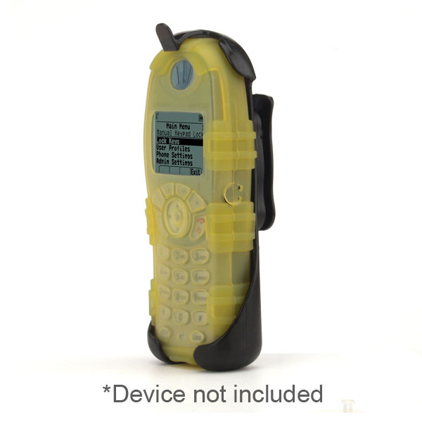 Rugg Healthcare Grade Back Open Silicone Case fits Spectralink 8020/6020, Avaya 3641/6120, Nortel WLAN 6120 & Alcatel 310 Wireless IP Phone w/Holster & Universal Belt Clip, YELLOW